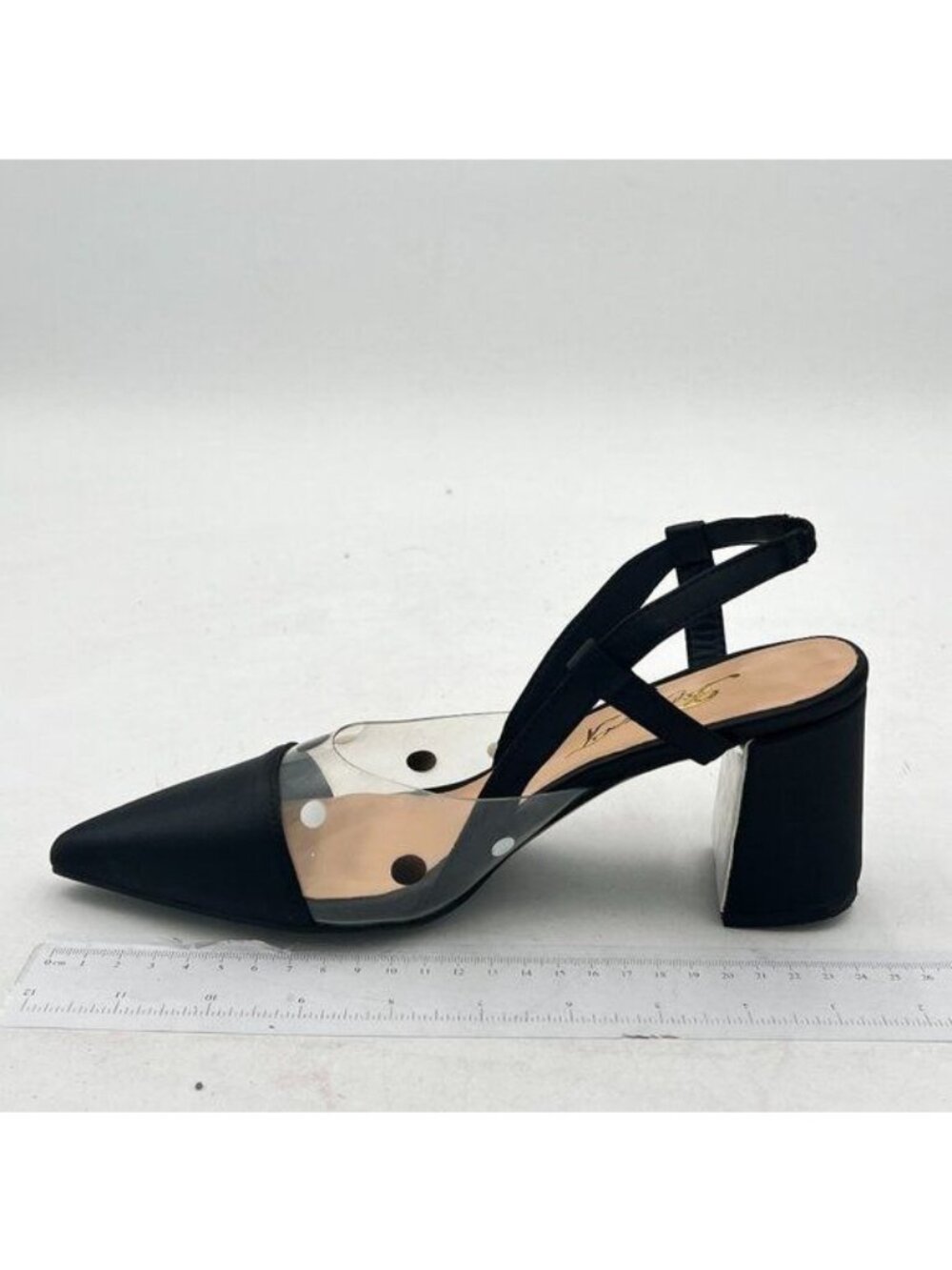 FOWT Women Cap Toe Slingback Pumps Clear Low Chunky Heels Slip On Closed Toe